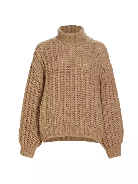 Gooey Statistikker betalingsmiddel Shop Anine Bing Iris Cable-Knit Turtleneck Sweater | Saks Fifth Avenue
