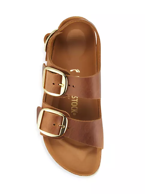 Shop Birkenstock Milano Big Buckle Leather Sandals | Saks Fifth Avenue