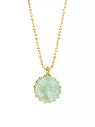 18K Yellow Gold & Emerald Pendant Necklace
