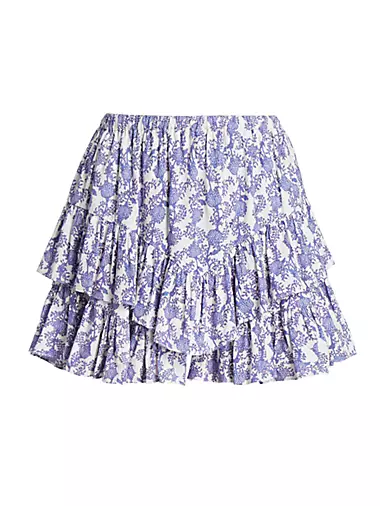 Jocadia Tiered Cotton Miniskirt