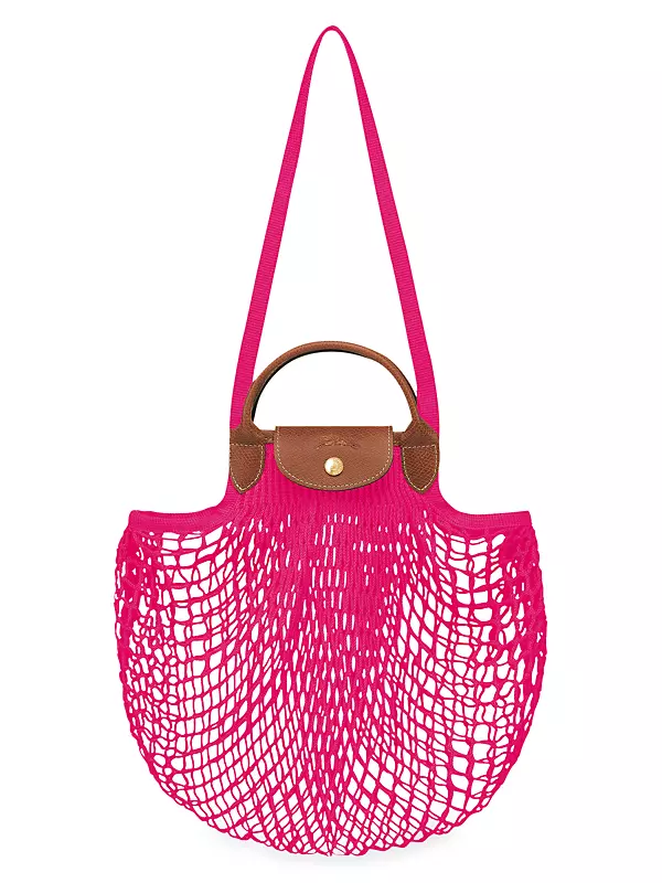 Longchamp Le Pliage Filet Knit Shoulder Bag in Pink
