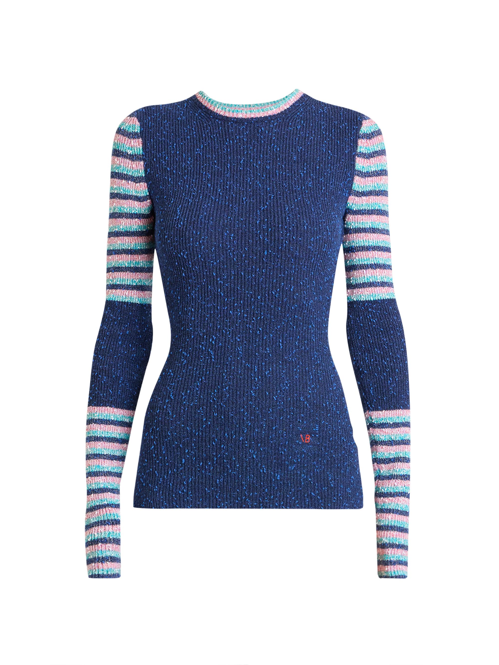 Shop Victoria Beckham Striped Crewneck Sweater | Saks Fifth Avenue