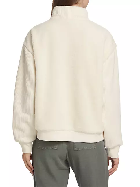 Shop Splendid Lexi Quarter-Zip Sherpa Sweater | Saks Fifth Avenue