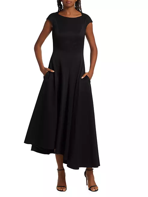 Shop Talbot Runhof Cap-Sleeved A-Line Dress | Saks Fifth Avenue