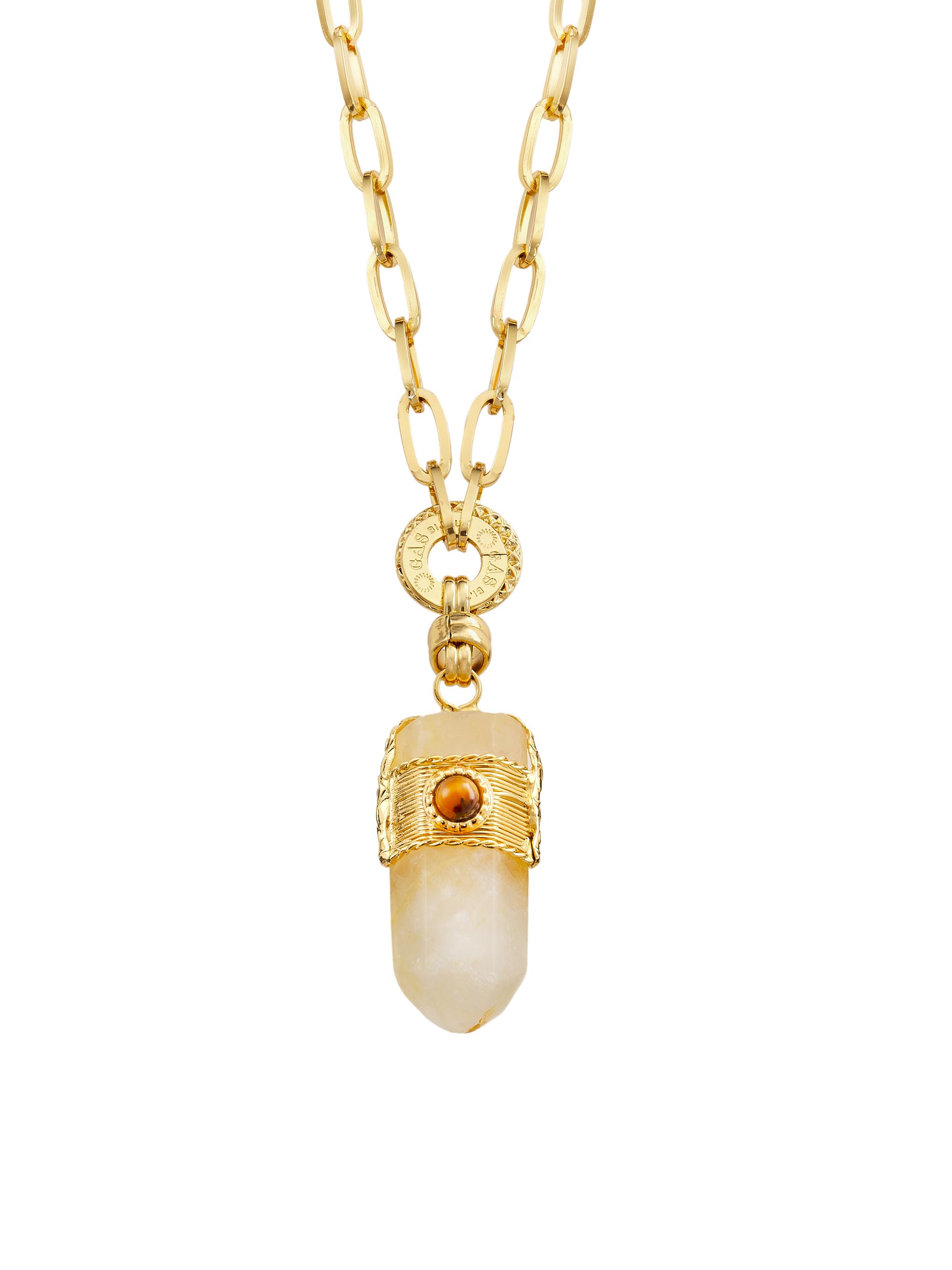 Shop Gas Bijoux Aventura 24K GoldPlate, Yellow Hematite & Tiger's Eye
