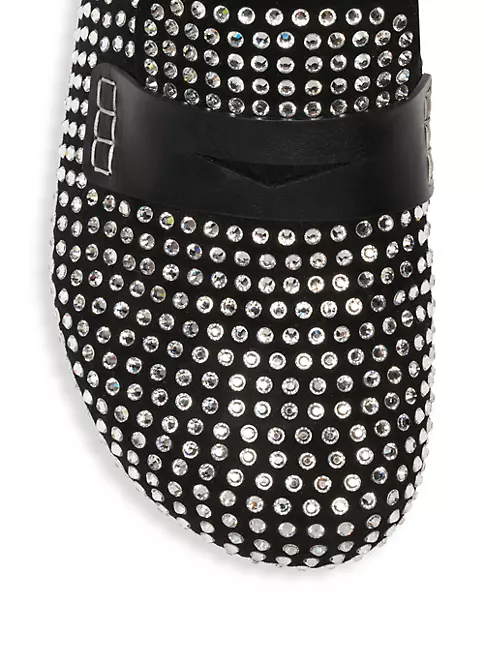 Shop JW Anderson Crystal-Embellished Suede Loafers | Saks Fifth Avenue