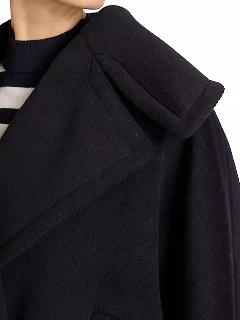 Shop Alaïa Caban Wool Double-Breasted Coat | Saks Fifth Avenue