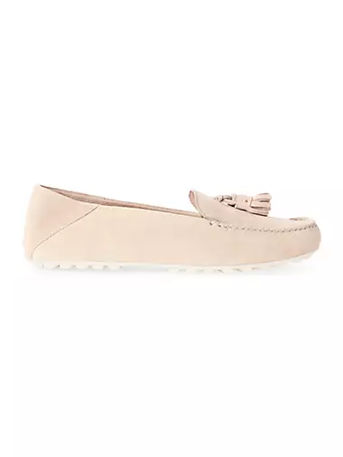 Dot Sole Leather Moccasin Loafers