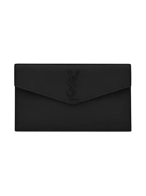 Saint Laurent Uptown Calfskin Leather Envelope Clutch