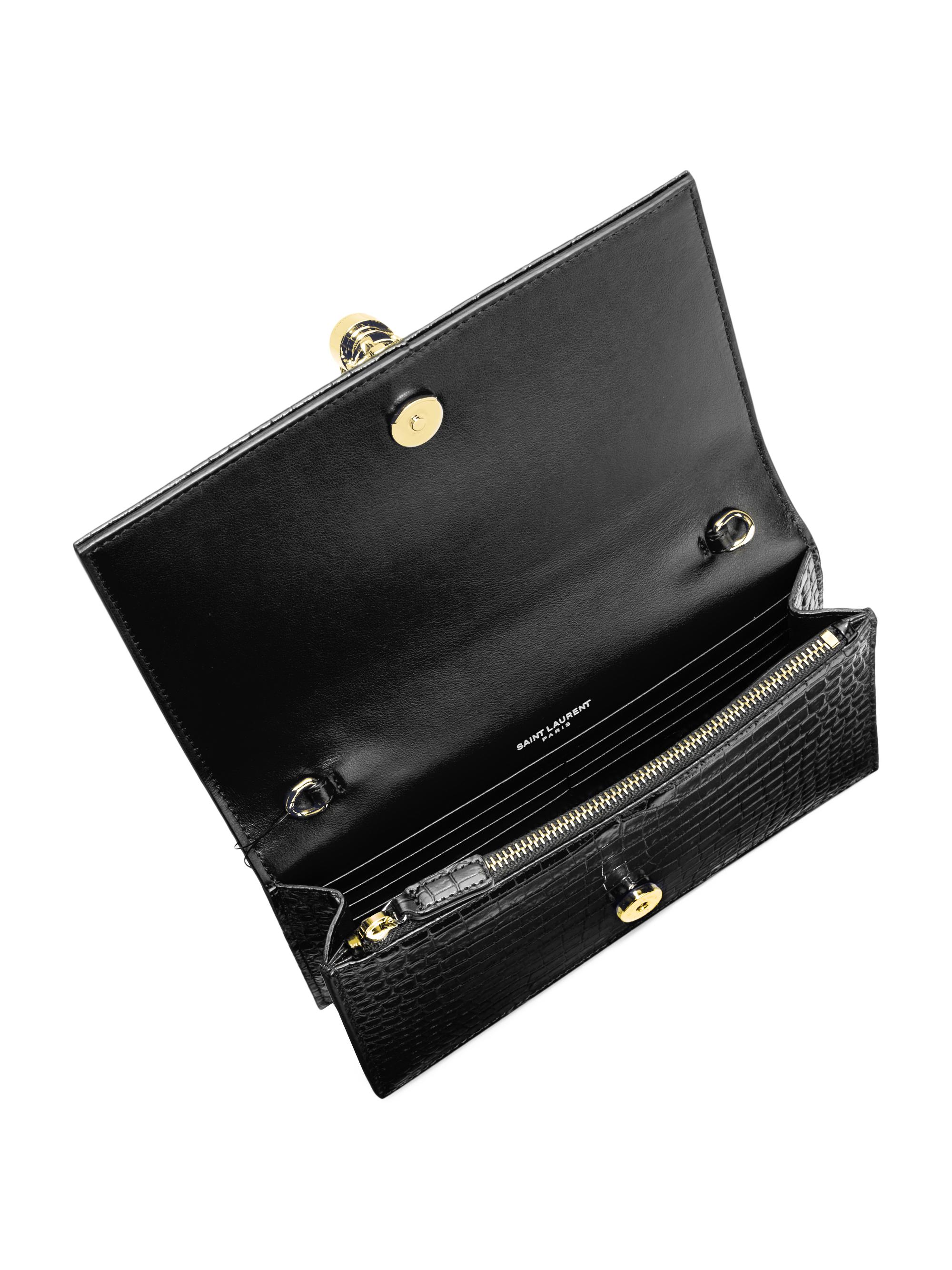Shop Saint Laurent Kate Tassel Croc-Embossed Leather Shoulder Bag | Saks  Fifth Avenue