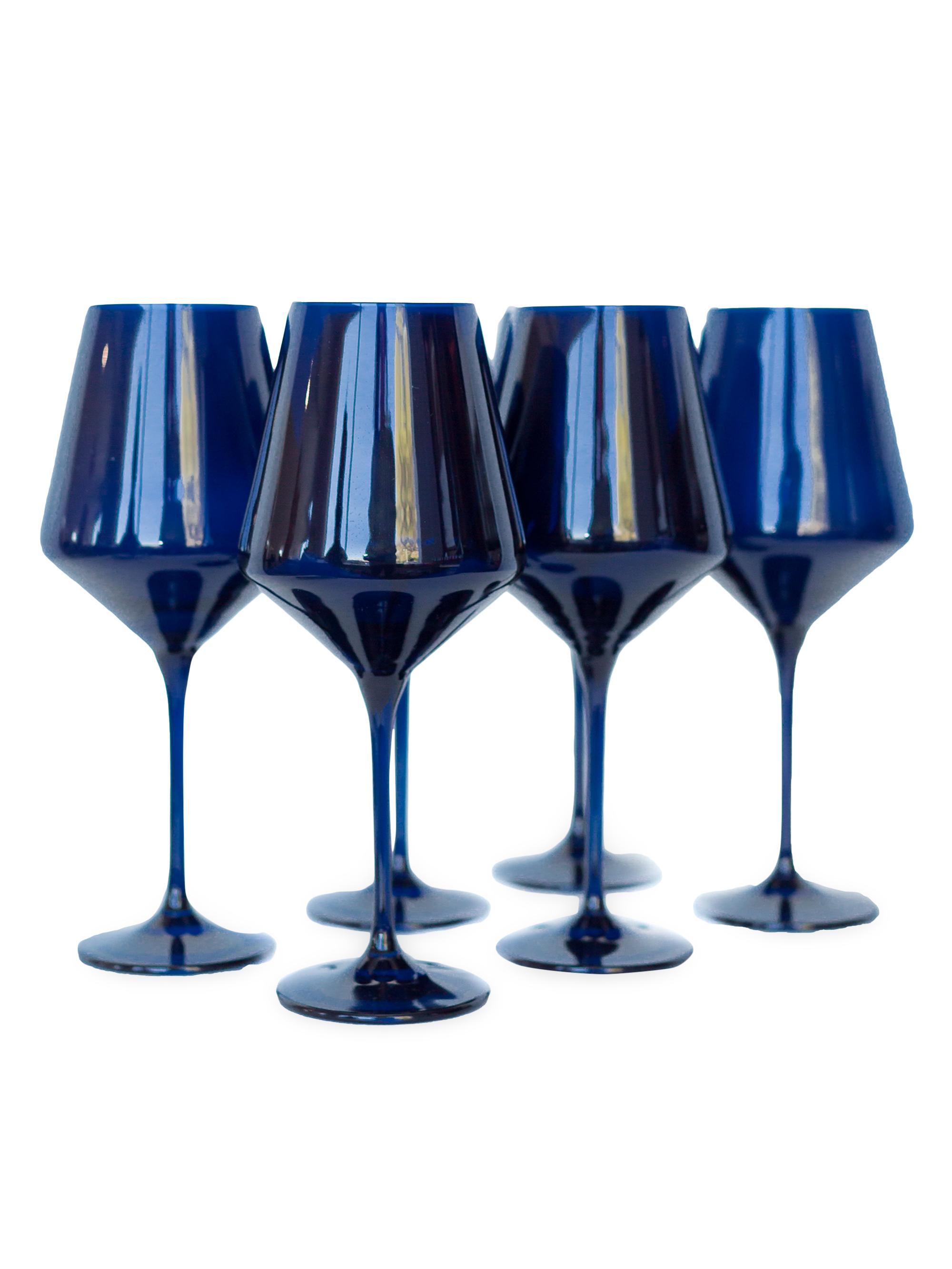Shop Estelle Colored Glass HandBlown Wine Glass 6Piece Set Saks