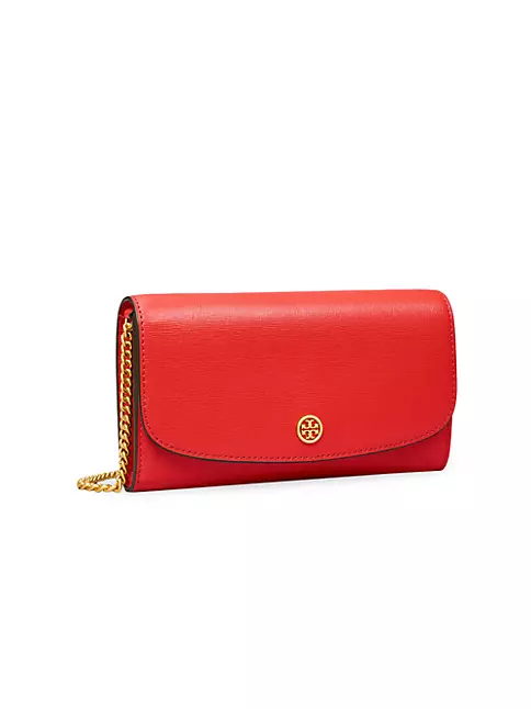 Shop Tory Burch Robinson Leather Wallet-On-Chain