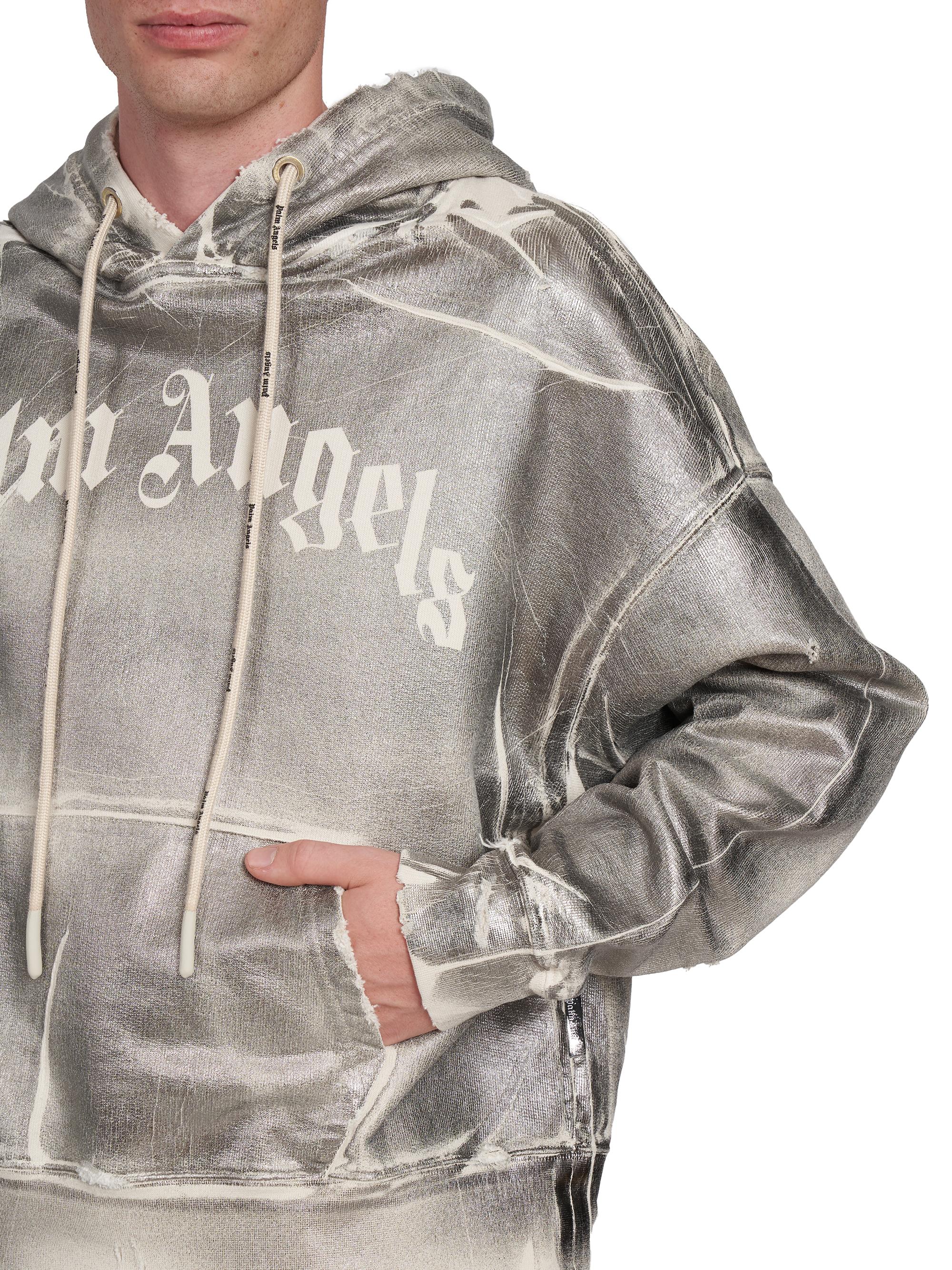 Shop Palm Angels Metallic Logo Hoodie | Saks Fifth Avenue