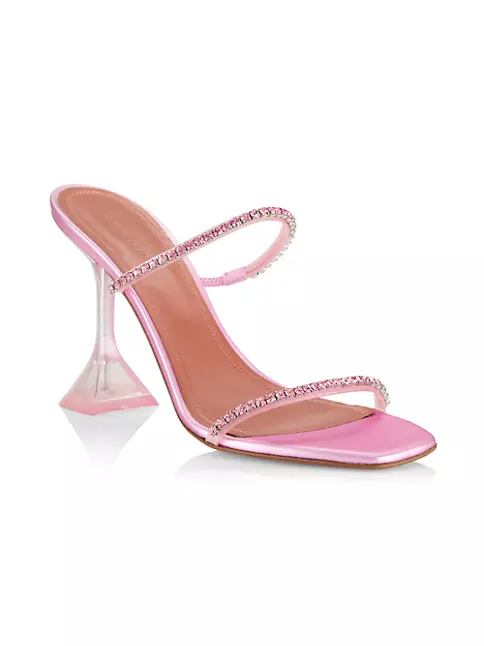 Shop Amina Muaddi Gilda Glass Slipper Embellished Sandals | Saks Fifth ...