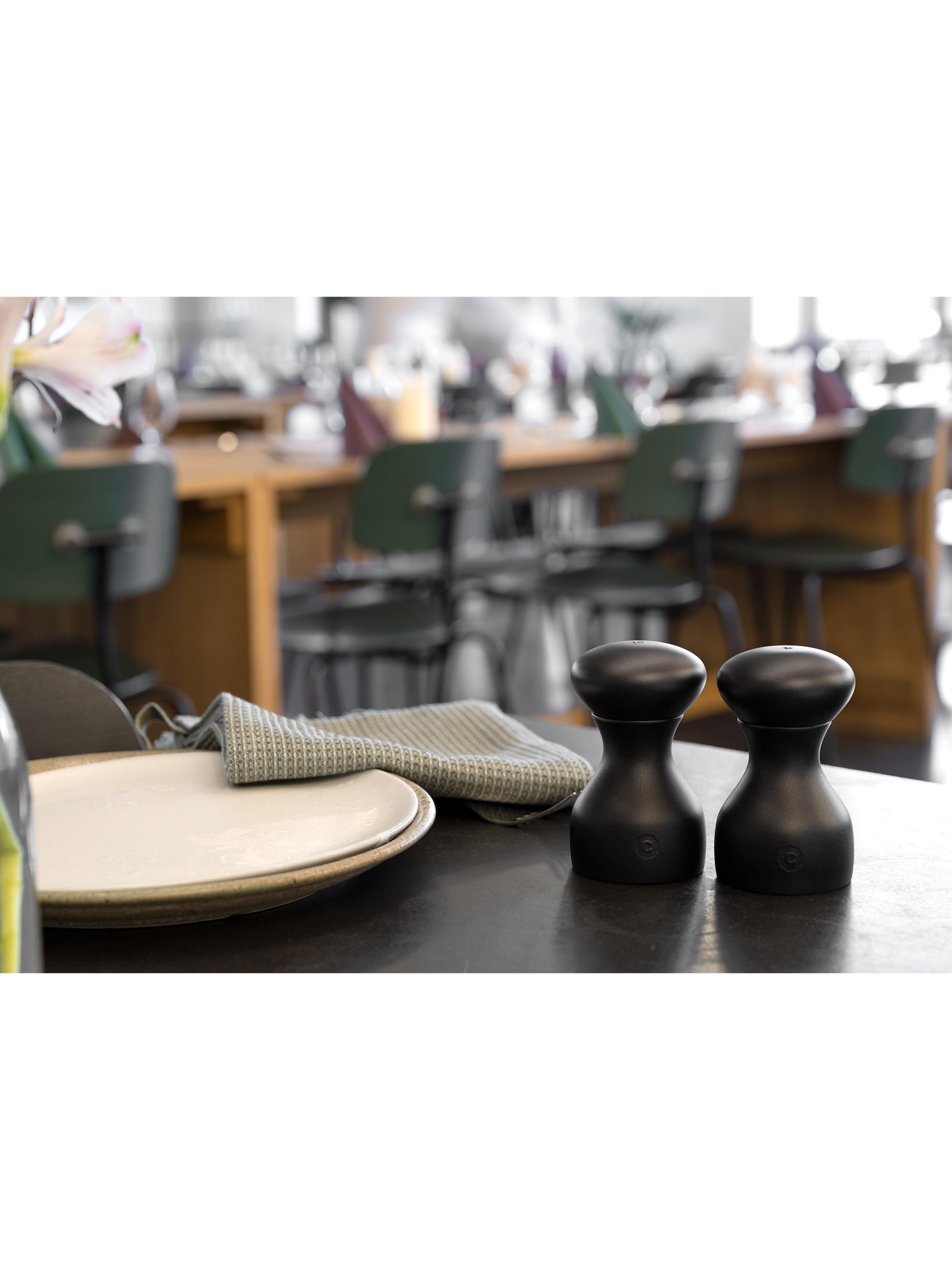 Crushgrind Lyon Macinaspezie In Legno Di Faggio - Macinino Ceramica Regolabile Per Sale E Pepe - Nero