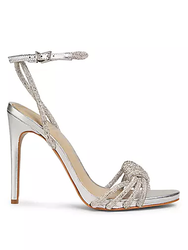 Jewell Metallic Leather Ankle-Strap Sandals