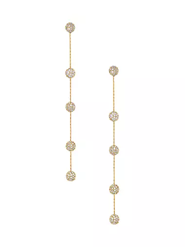 18K-Gold-Plated & Cubic Zirconia Ball Drop Earrings
