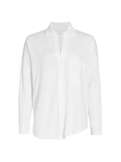 Shop Majestic Filatures Stretch Linen Classic Shirt | Saks Fifth Avenue