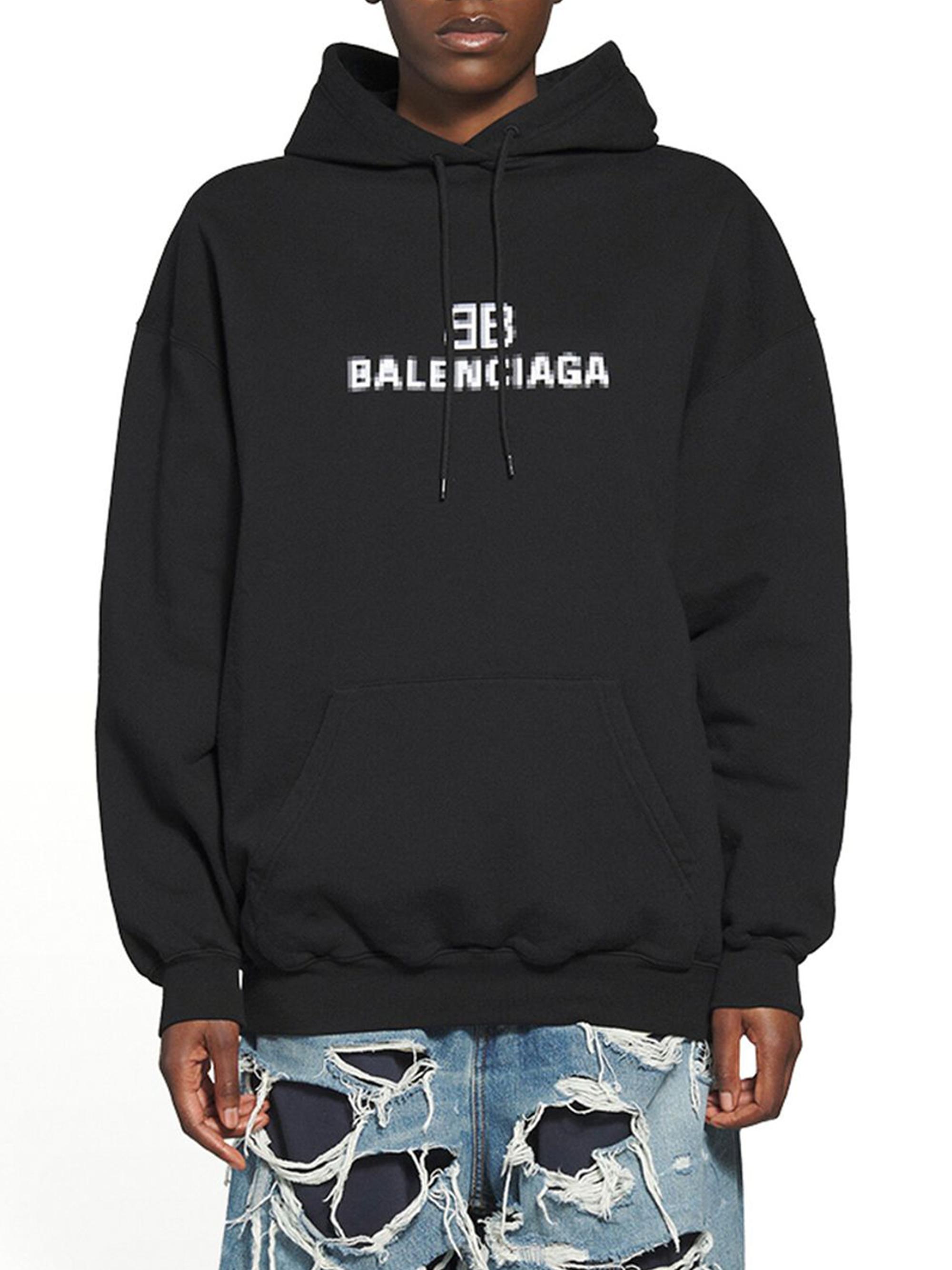 Shop Balenciaga BB Pixel Medium Fit Hoodie | Saks Fifth Avenue