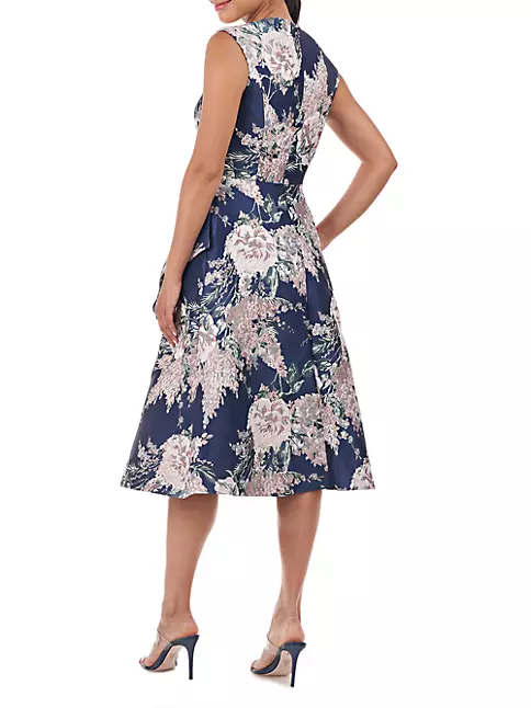 Shop Kay Unger Floral A-Line Dress | Saks Fifth Avenue