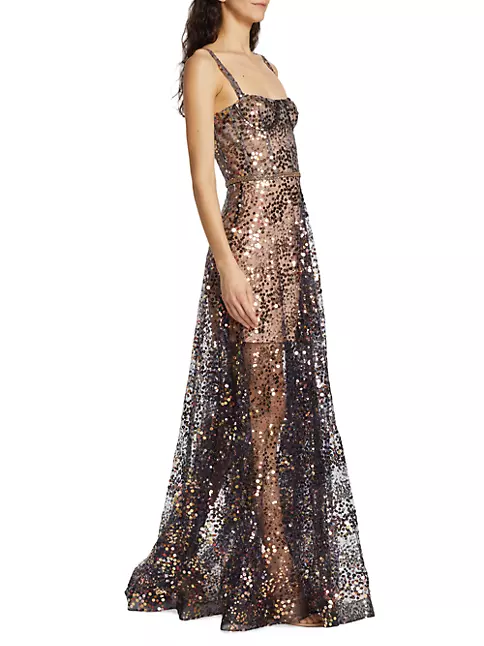Shop Bronx and Banco Midnight Noir Sequin Gown | Saks Fifth Avenue