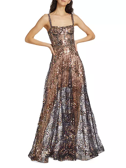 Shop Bronx and Banco Midnight Noir Sequin Gown | Saks Fifth Avenue