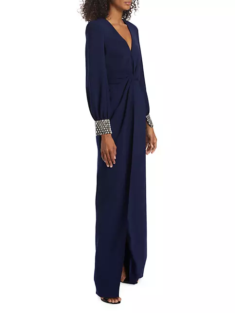 Shop Jenny Packham Lalala Twisted V-Neck Gown | Saks Fifth Avenue