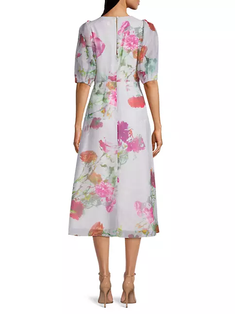Shop Ted Baker Mekayla Floral Midi-Dress | Saks Fifth Avenue