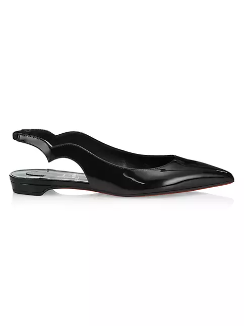 Shop Christian Louboutin Hot Chickita Patent Leather Slingback Sandals ...