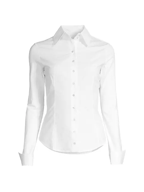 Shop Anne Fontaine Armantine Stretch-Cotton Shirt | Saks Fifth Avenue