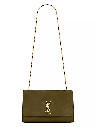 Kate Medium Supple Reversible Chain Bag in Shiny Leather and Suede