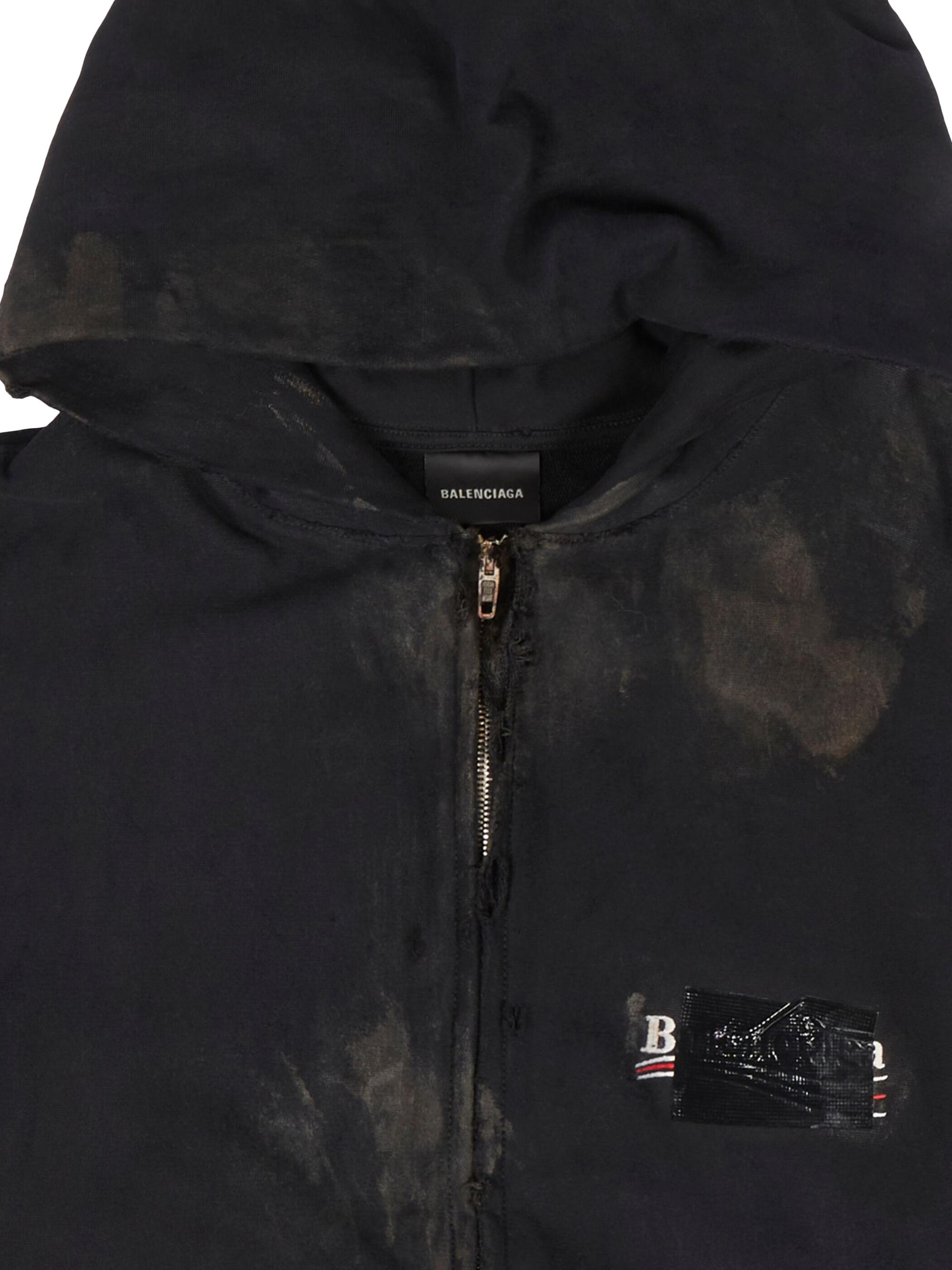 Shop Balenciaga Gaffer Zip-Up Hoodie Small Fit | Saks Fifth Avenue