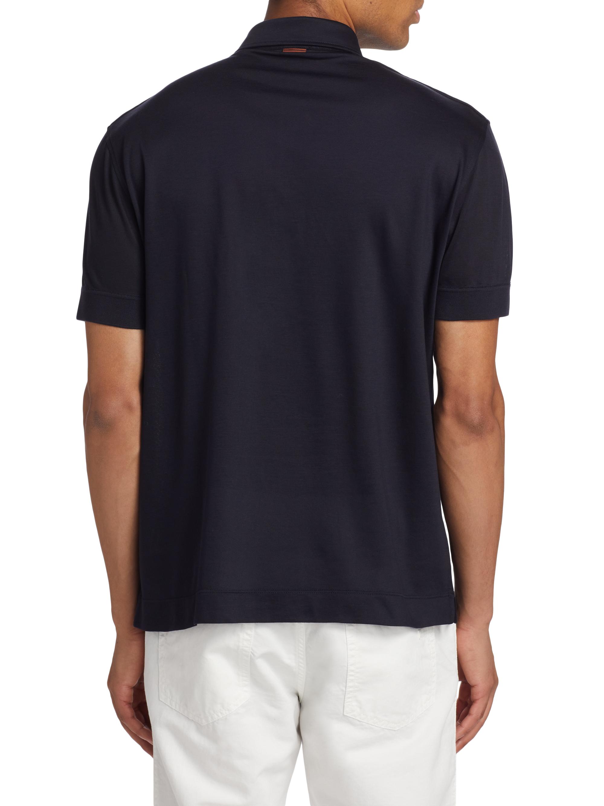 0250~ZZEGNA cotton 3 buttons polo main image 1