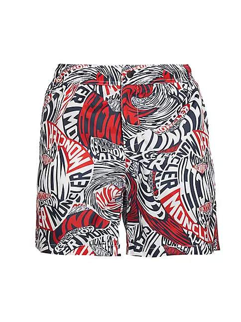 Shop Moncler Slim-Fit Logo Swim Shorts | Saks Fifth Avenue