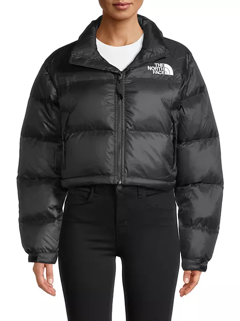 Shop The North Face Nuptse Cropped Down Puffer Jacket | Saks Fifth Avenue