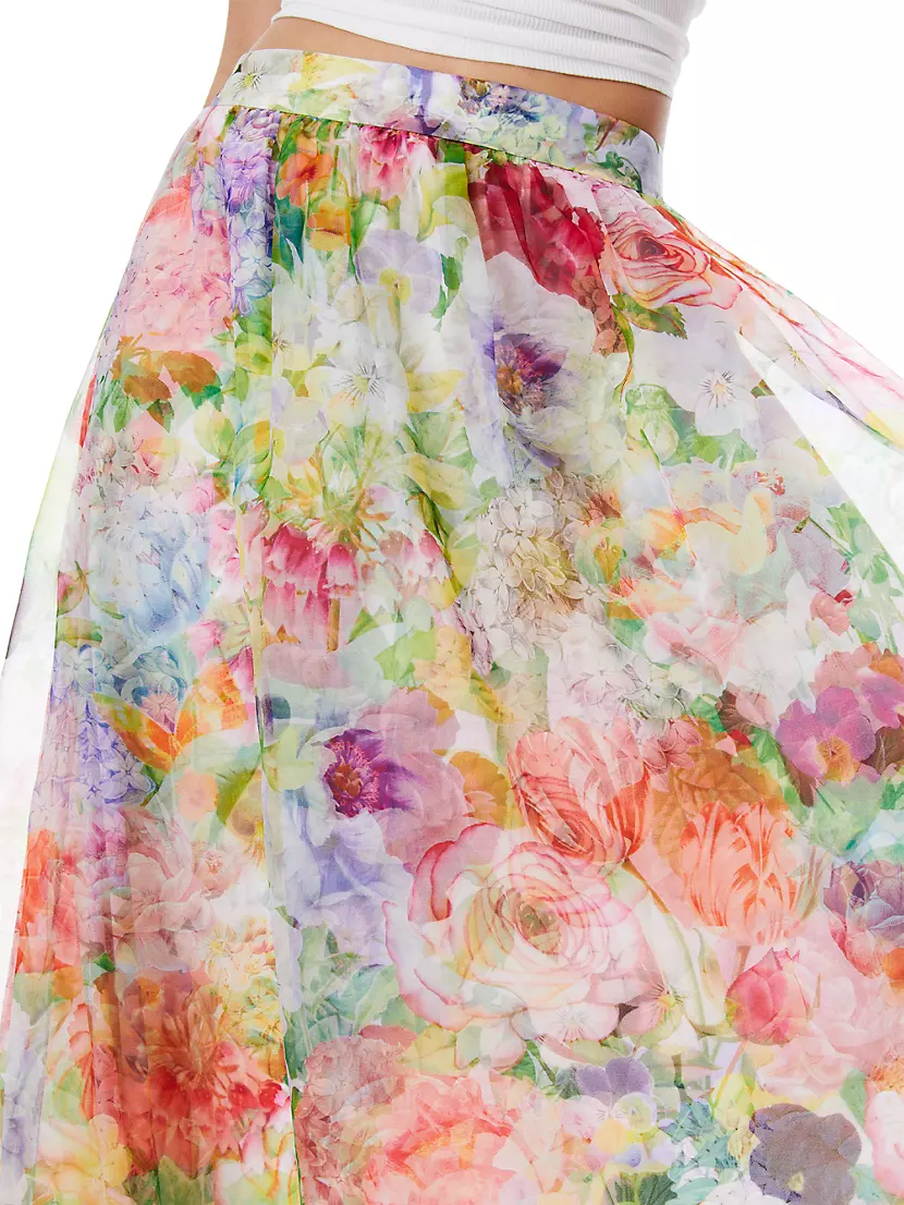 Dixie Floral Silk Ballgown Maxi Skirt