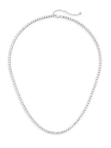 14K White Gold & 7 TCW Natural Diamond Tennis Necklace