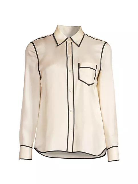 Shop Tory Burch Brigitte Silk Twill Shirt | Saks Fifth Avenue