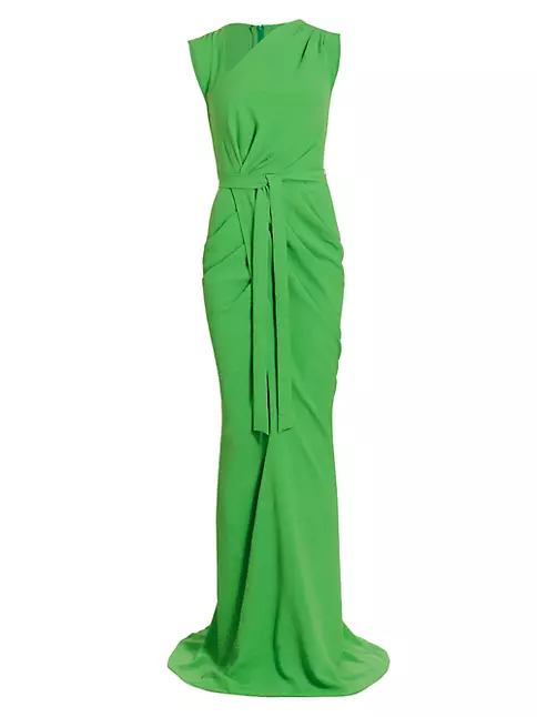Shop Michael Costello Collection Echo Draped Woven Gown | Saks Fifth Avenue
