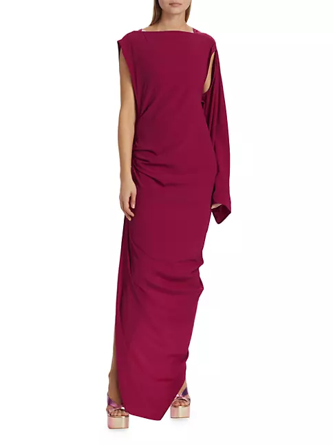 Shop Rick Owens Edfu Draped Silk-Blend Gown | Saks Fifth Avenue