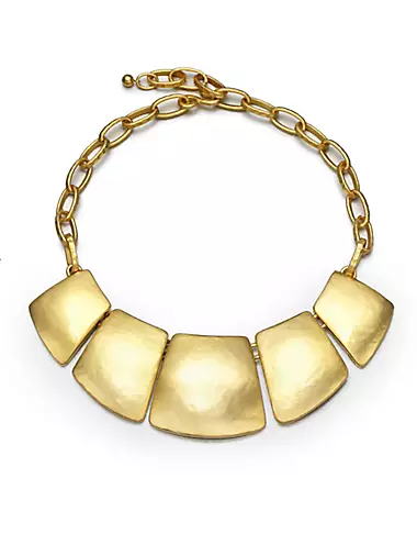 Gold-Plated Wedges Frontal Necklace