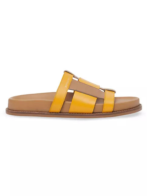 Shop Burberry Thelma Leather Slides | Saks Fifth Avenue