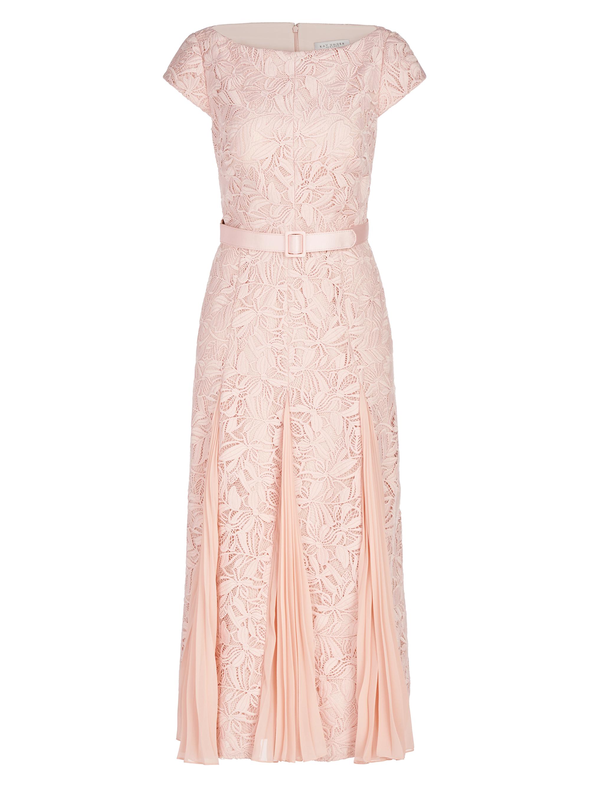 Shop Kay Unger Angelina Lace Belted MidiDress Saks Fifth Avenue