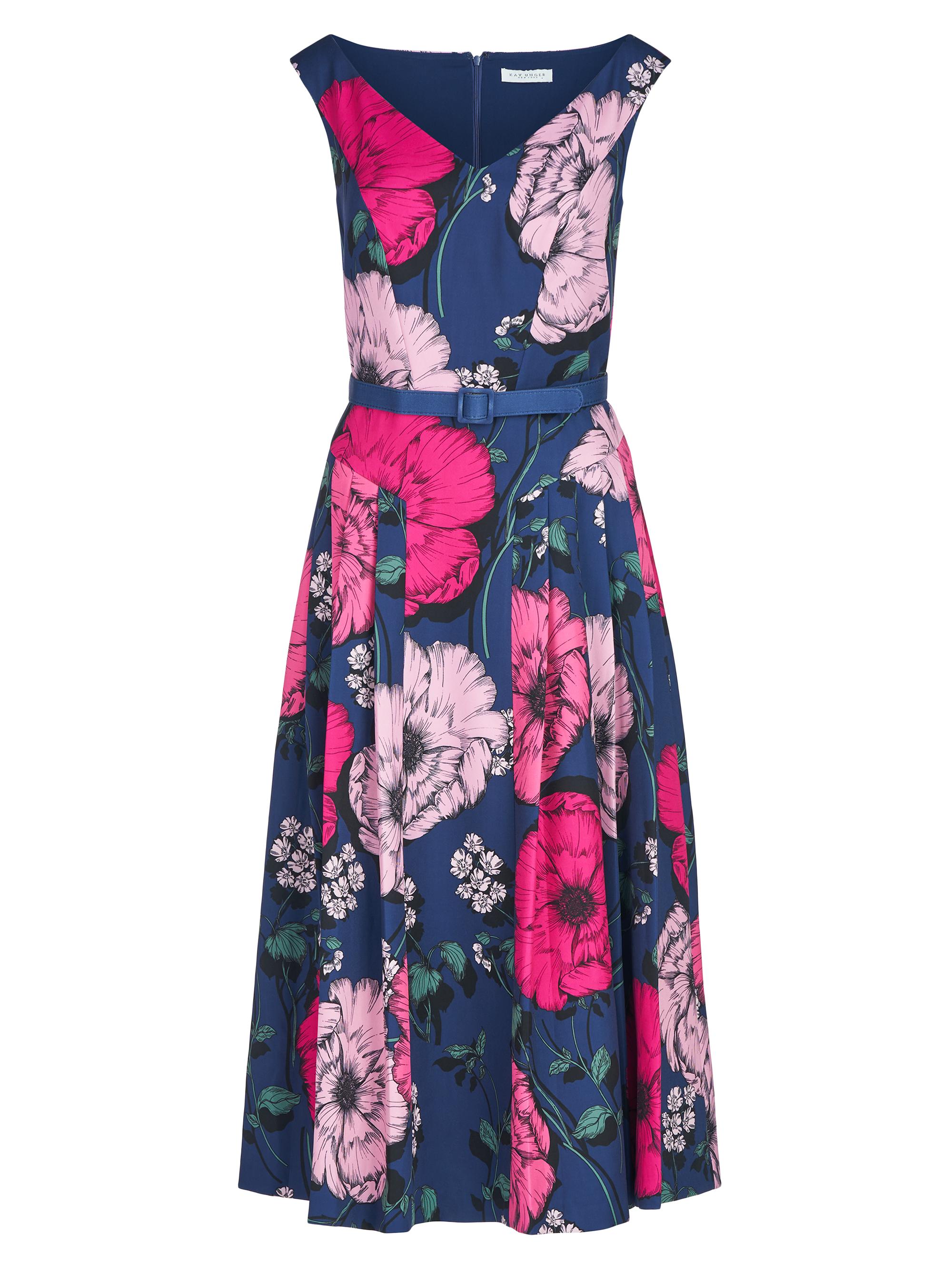 Shop Kay Unger Cory Floral Stretch Crepe MidiDress Saks Fifth Avenue