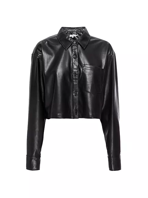 Shop Good American Faux Leather Shirt | Saks Fifth Avenue