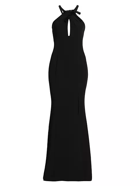 Shop Marchesa Notte Cut-Out Halterneck Gown | Saks Fifth Avenue
