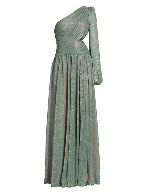 Shop PatBO One-Shoulder Metallic Gown | Saks Fifth Avenue