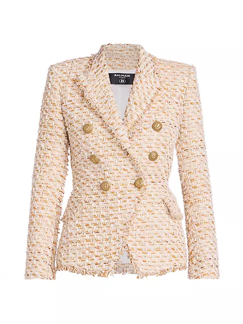 Personlig Med andre ord Levere Shop Balmain Cotton-Blend Tweed Jacket | Saks Fifth Avenue