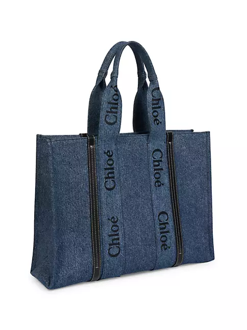 Shop Chloé Woody Denim Tote Bag | Saks Fifth Avenue
