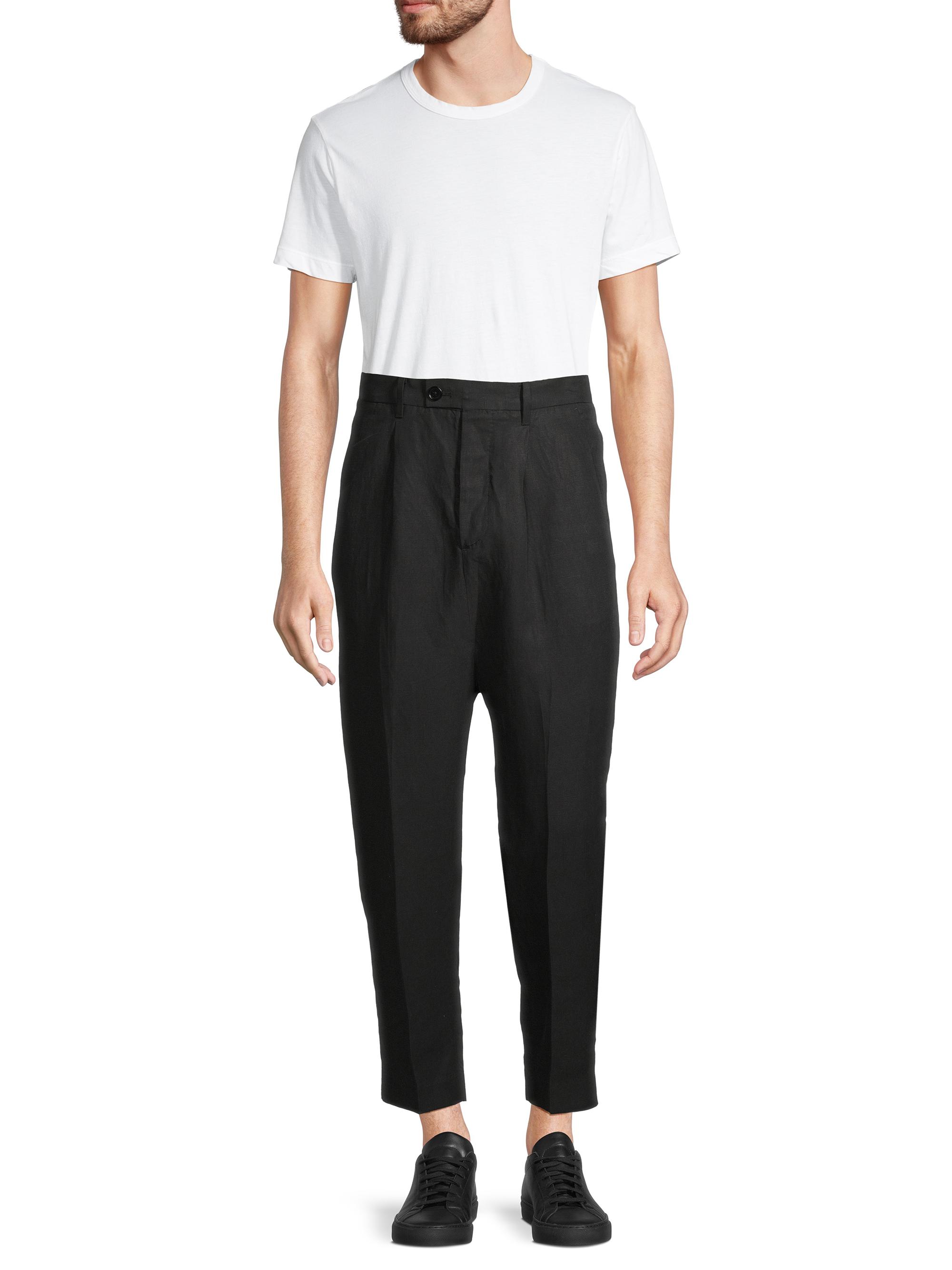 Cropped Linen-Blend Pants